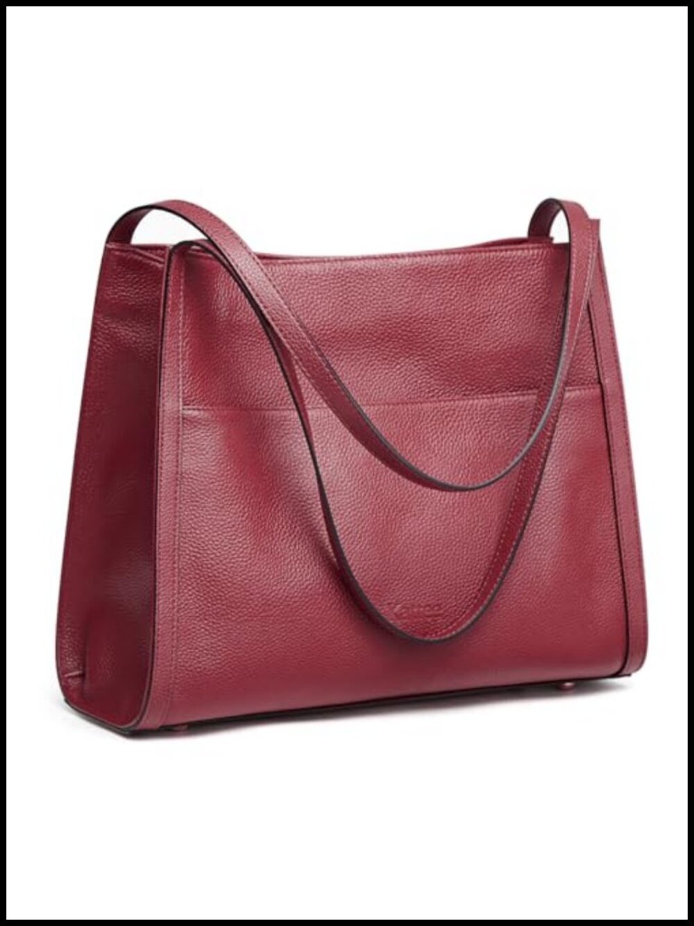 Soft Leather Tote Bag for Women Zipper Closure Lightweight Spacious